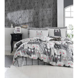 Set Lenjerie de pat double, Gri, 200x220 cm