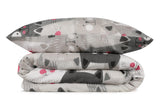 Set Lenjerie de pat double, Gri, 200x220 cm