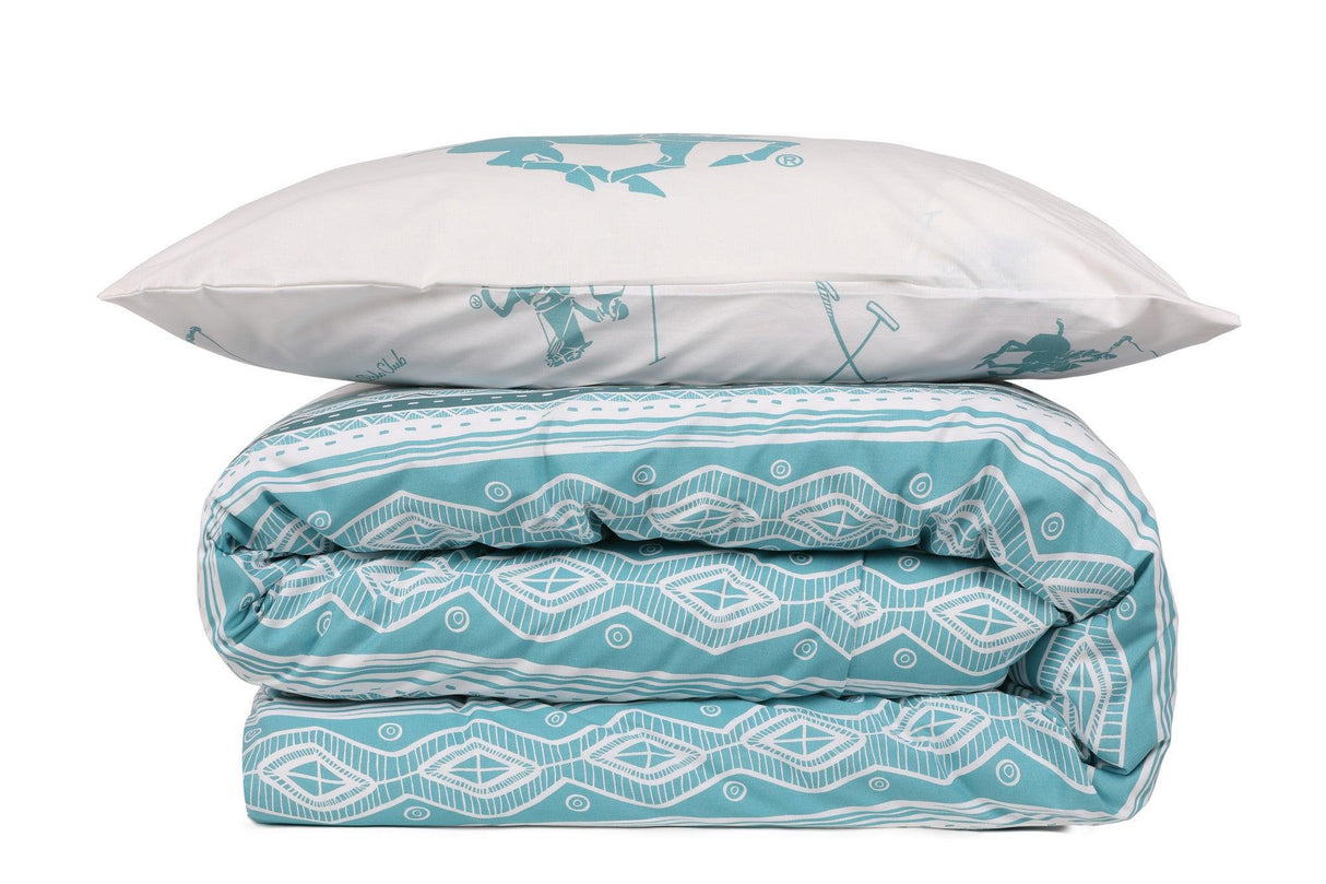 Set Lenjerie de pat double, 100% Bumbac Ranforce, Verde, 220x160 cm