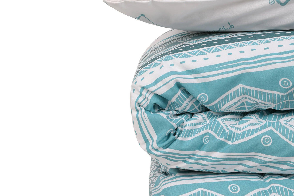 Set Lenjerie de pat double, 100% Bumbac Ranforce, Verde, 220x160 cm
