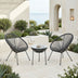 Set lounge exterior Acapulco, 3 piese, metal si ratan PE, Diverse culori, 50x50x52 cm