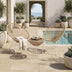 Set lounge exterior Acapulco, 3 piese, Alb-Natural, metal si ratan PE, 50x50x52 cm