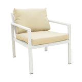 Set lounge exterior Gardenly I, 4 piese, 175x69x72 cm - Alb-Gri-Bej