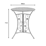 Set masa 3 bucati Abriel, Gri - Gri inchis, 60x60x71 cm - Gri