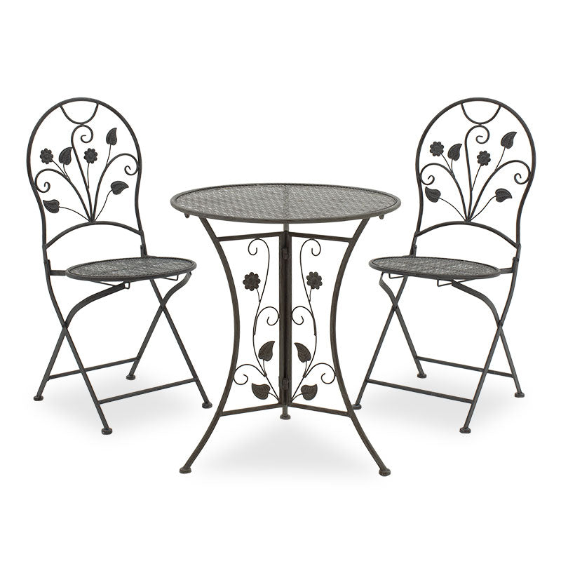Set masa 3 bucati Abriel, Gri - Gri inchis, 60x60x71 cm - Set masa 3 bucati Abriel, Gri - Gri inchis, 60x60x71 cm