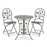 Set masa 3 bucati Abriel, Gri - Gri inchis, 60x60x71 cm - Set masa 3 bucati Abriel, Gri - Gri inchis, 60x60x71 cm