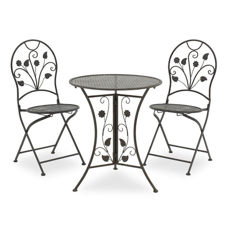 Set masa 3 bucati Abriel, Gri - Gri inchis, 60x60x71 cm