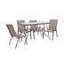 Set Masa + 4 scaune Valor-Calan, Gri - Maro, 110x60x70 cm - 130-000048