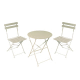 Set masa bistro pliabila 3 piese, metal, bej, 60x71 cm
