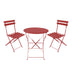 Set masa bistro pliabila pentru sufragerie, 3 piese, metal, teracota, Multicolor, 60x71 cm