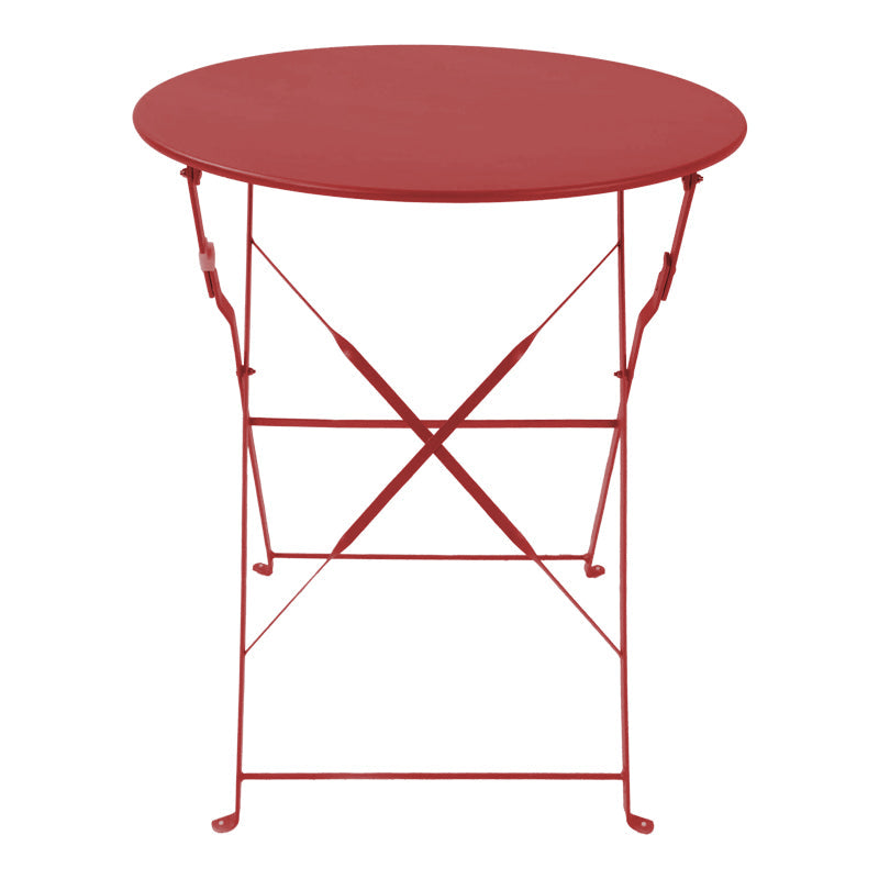 Set masa bistro pliabila pentru sufragerie, 3 piese, metal, teracota, Multicolor, 60x71 cm