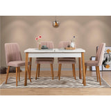 Set Masa Bucatarie și scaune (5 bucăți) Santiago 0900, Stejar, 120x75x77 cm