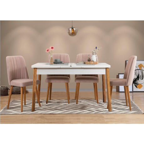 Set Masa Bucatarie și scaune (5 bucăți) Santiago 0900, Stejar, 120x75x77 cm