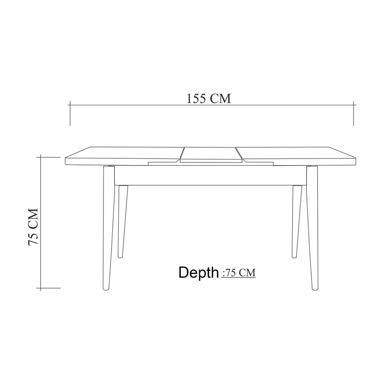 Set Masa Bucatarie și scaune (5 bucăți) Santiago 0900, Stejar, 120x75x77 cm