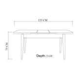 Set Masa Bucatarie și scaune (5 bucăți) Santiago 0900, Stejar, 120x75x77 cm