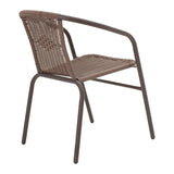 Set masă cu 4 scaune Ensure-Obbi, metal, maro, 140x80x70 cm