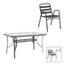 Set masă Ensure-Sussie, metal și sticlă, Gri, 120x70x70 cm