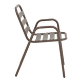 Set masă cu scaune Ensure-Sussie, metal, maro, 140x80x70 cm