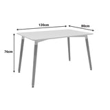 Set masă cu scaune Gaston, lemn, masă, set 5 piese, alb, 120x80x76 cm