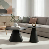 Set masa de cafea 2 piese Donda, compact și elegant, Negru, 60x60x40 cm