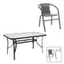 Set de sufragerie cu 5 piese Obbi-Ensure, Metal și sticlă, Negru, 140x80x70 cm