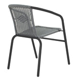 Set de sufragerie cu 5 piese Obbi-Ensure, Metal și sticlă, Negru, 140x80x70 cm