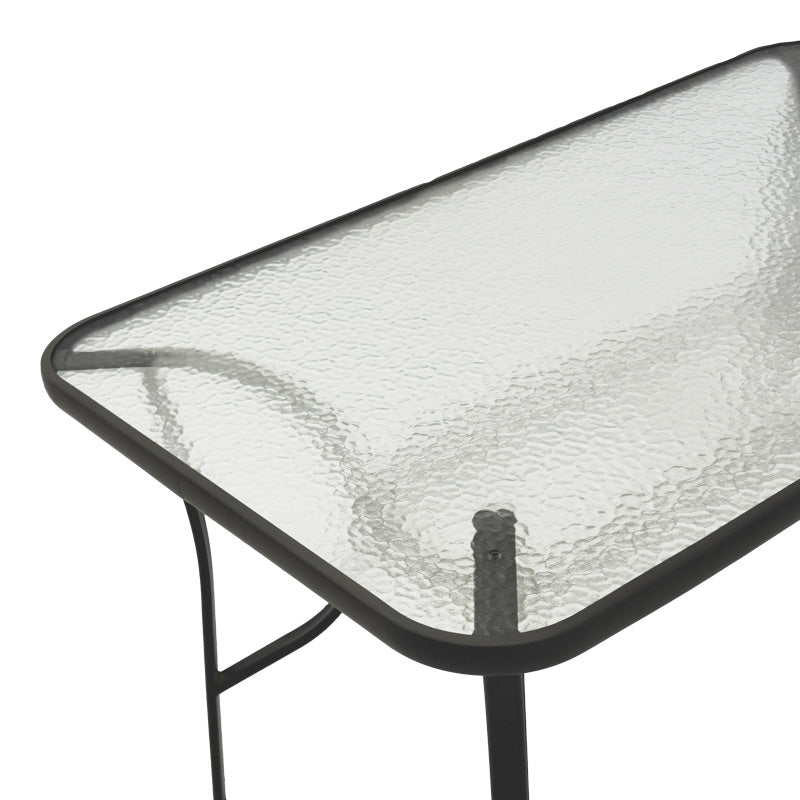 Set de sufragerie cu 5 piese Obbi-Ensure, Metal și sticlă, Negru, 140x80x70 cm