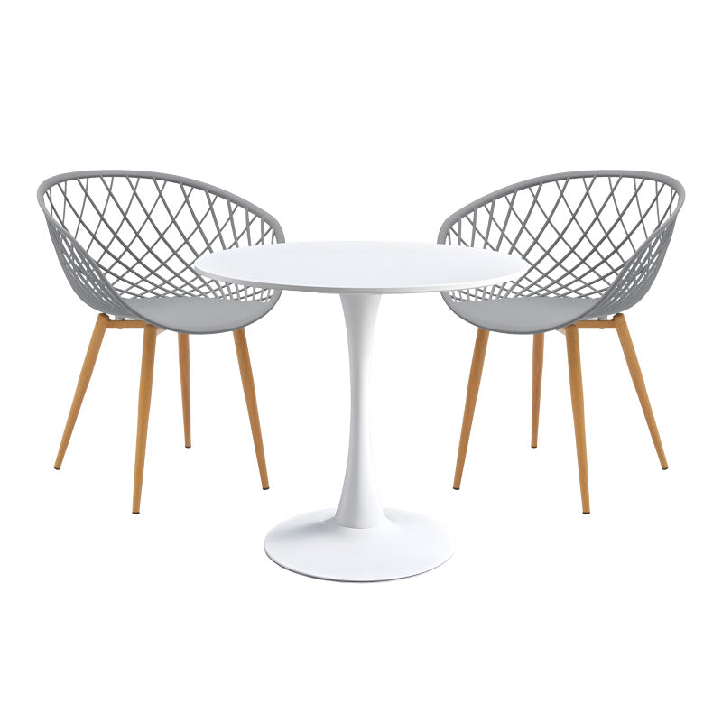 Set de sufragerie Elijah-Ezra 3 piese, Gri-Alb, 60x74 cm