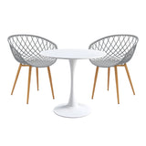 Set de sufragerie Elijah-Ezra 3 piese, Gri-Alb, 60x74 cm