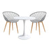 Set de sufragerie Elijah-Ezra 3 piese, Gri-Alb, 60x74 cm