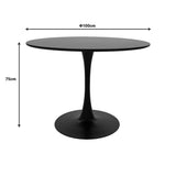 Set Masa de sufragerie Balou-Caron de 5, negru-Natural, 100x75 cm
