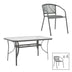 Set masă de sufragerie cu 4 scaune Ensure-Lindaria, Metal și Sticlă, Gri antracit, 140x80x70 cm