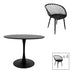 Set Masa de sufragerie Ezra-Balou 5 -mdf, neagra, D100x75 cm