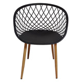 Set Masa de sufragerie Ezra-Balou 5 -mdf, negru-Natural, D100x75 cm