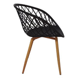 Set Masa de sufragerie Ezra-Balou I 5 -mdf, negru-Natural, D120x75 cm