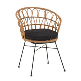 Set masa de sufragerie Thorio-Felicia 7 antracit aluminiu si placaj, Natural, 160x90x75 cm