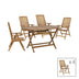 Set masa de Gradina Zerco-Falov , lemn masiv Natural de salcâm, 130x80x72 cm