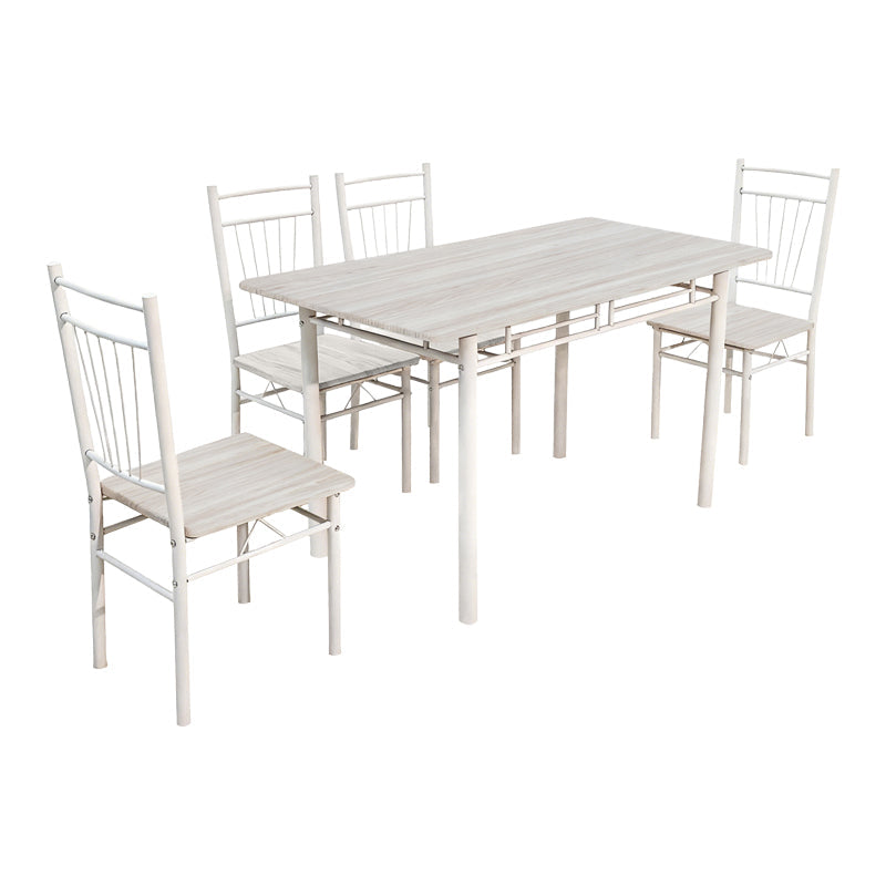 Set de sufragerie 5 piese cu masă și scaune Roza, și metal, Stejar, 120x65x75 cm