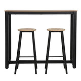 Set de sufragerie, bar Marle, Alb - Negru, 120x40x100 cm - Negru