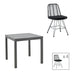Set de sufragerie cu 4 Scaune Kliton-Naoki, Aluminiu și metal, Închis Antracit Negru, 80x80x74 cm