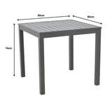 Set de sufragerie cu 4 Scaune Kliton-Naoki, Aluminiu și metal, Închis Antracit Negru, 80x80x74 cm