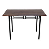 Set de sufragerie cu 5 piese, imitatie nuc și metal, model Roza, picioare, negre, 110x60x75 cm