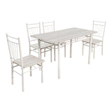 Set de sufragerie cu 5 piese, sonoma albe, 110x60x75 cm