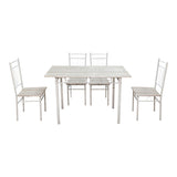 Set de sufragerie cu 5 piese, sonoma albe, 110x60x75 cm