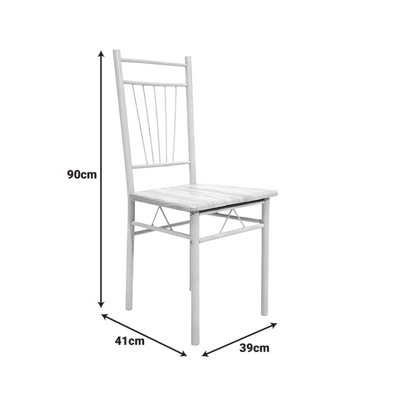 Set de sufragerie cu 5 piese, sonoma albe, 110x60x75 cm