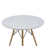 Set de sufragerie Julita-Gaston, cu 5 piese, și lemn de fag, alb-natur, 80x73 cm