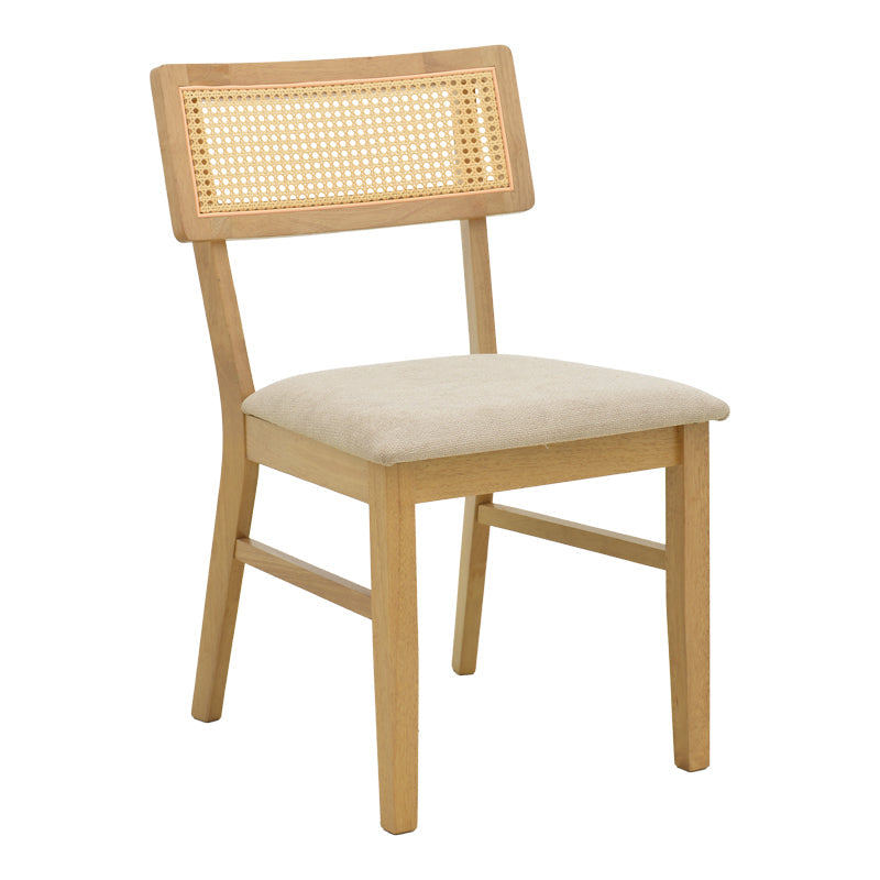 Set de sufragerie Raffles cu 7 piese, lemn cauciucat și ratan, natural, 150x90x76 cm