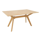 Set de sufragerie Raffles cu 7 piese, lemn cauciucat și ratan, natural, 150x90x76 cm