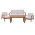 Set masa, fotolii si canapea 4 buc de gradina Doumain Boho, Natural, 150x90x72 cm