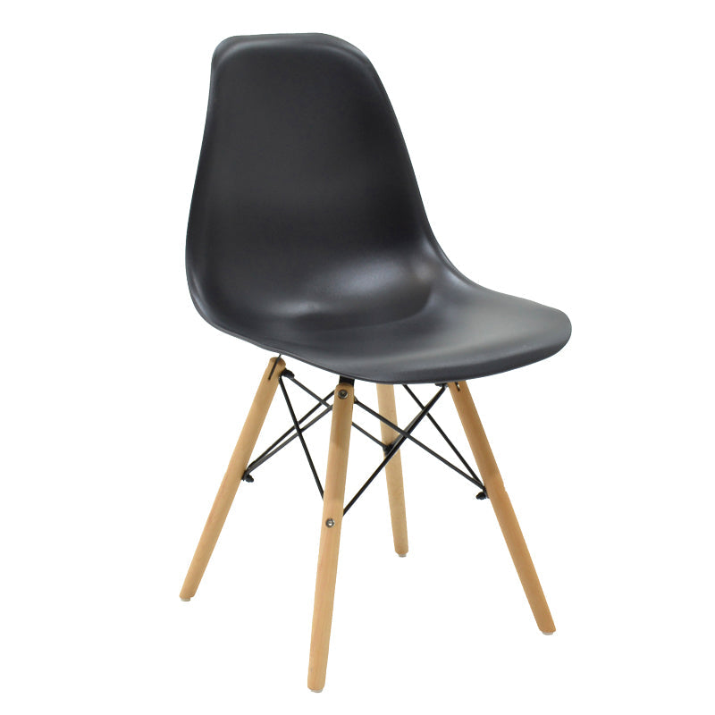 Set masa Julita-Balou I, 5 piese, negru-Natural, D120x75 cm